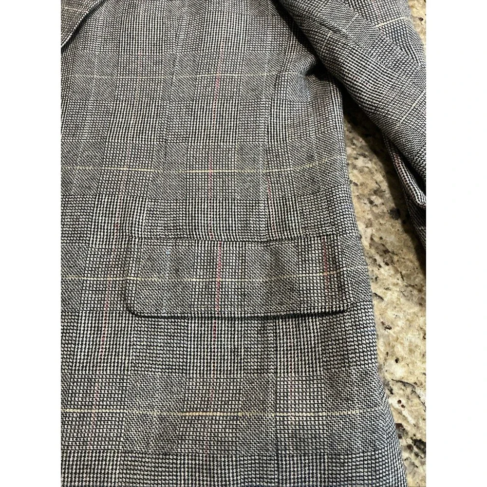 Vintage Oakloom Clothes Glen Plaid Sport Coat Blazer Sz 45 USA Union Made Currin